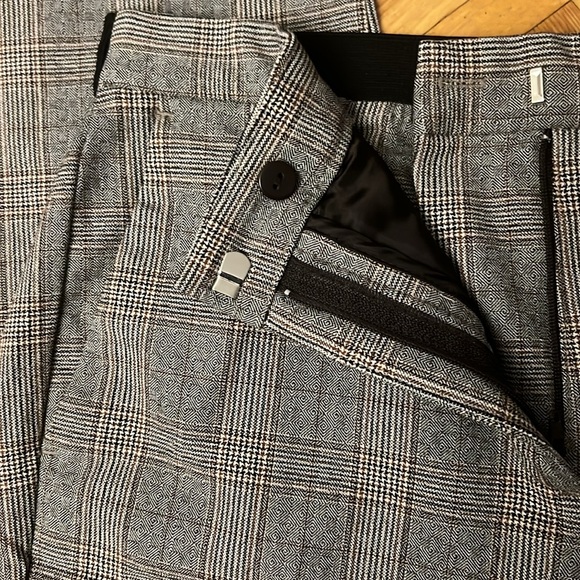 Zara Brown/Black Plaid Ankle Trouser Pants - Picture 2 of 5